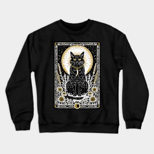 The Cat Witchy Tarot Card Art Crewneck Sweatshirt